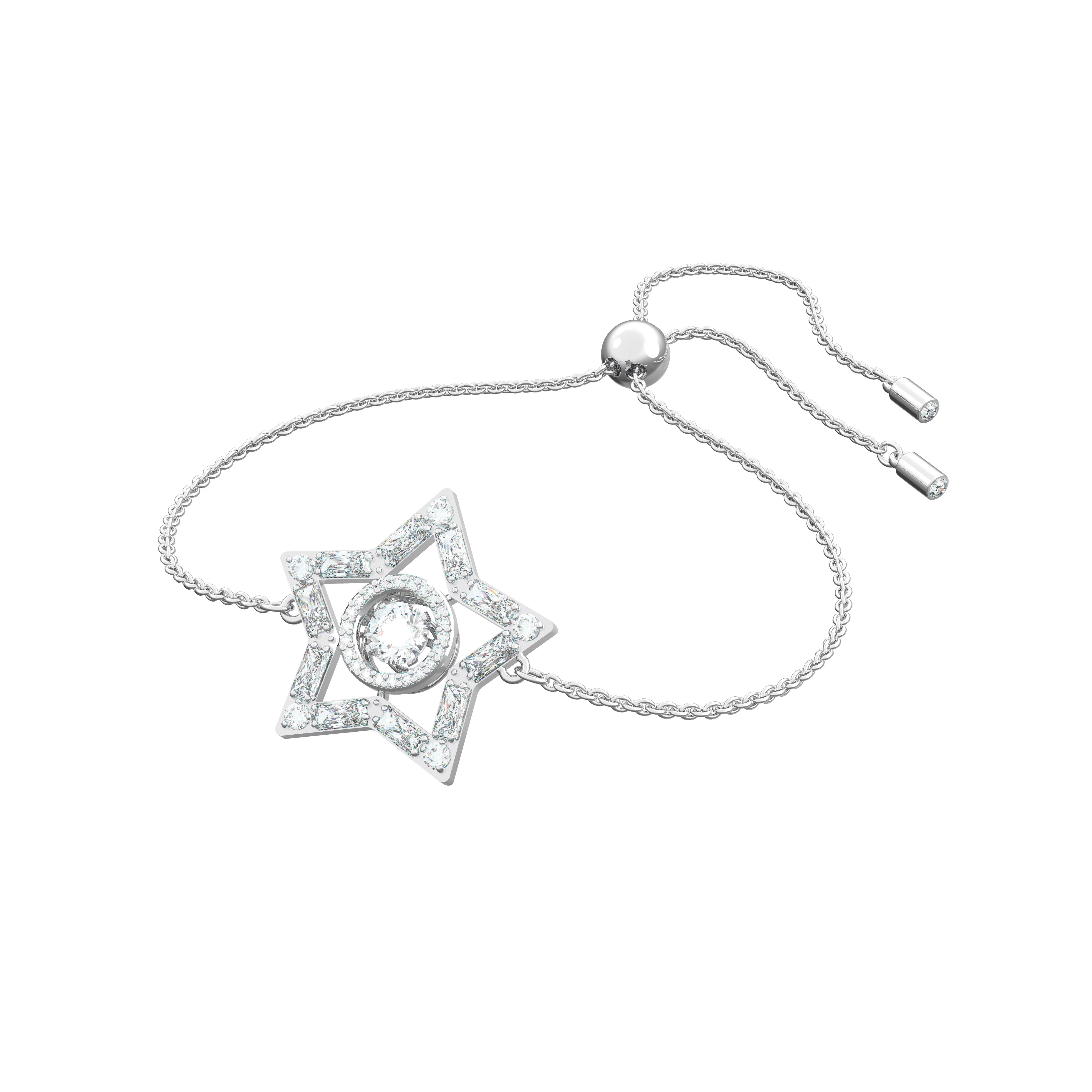 Silver Coloured Stella Star Cubic Zirconia Bracelet