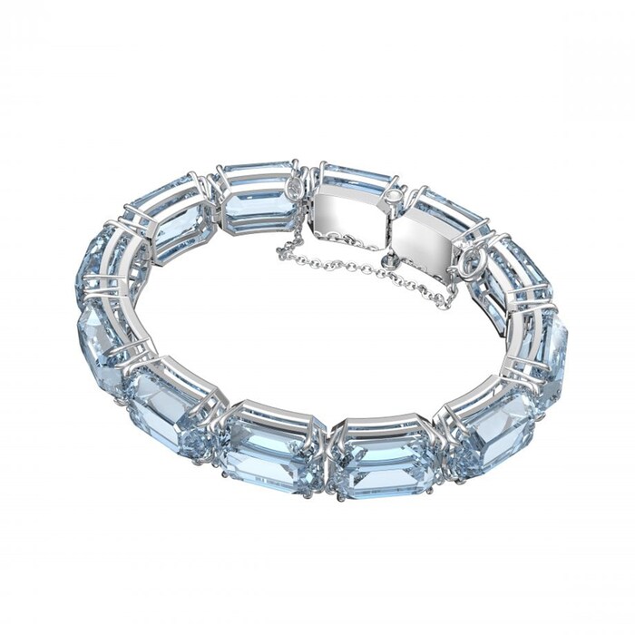 Swarovski Silver Coloured Millenia Blue Cubic Zirconia Full Bracelet
