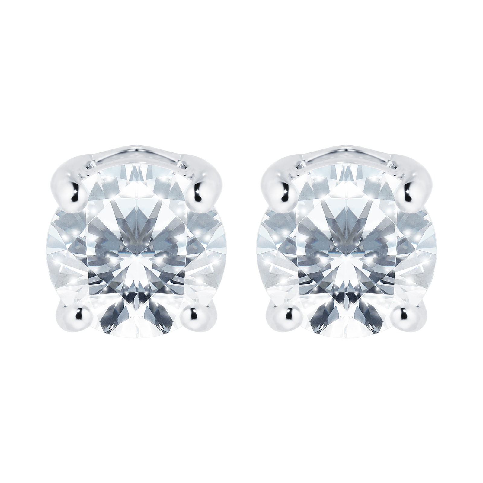 Silver Coloured Attract Cubic Zirconia Stud Earrings