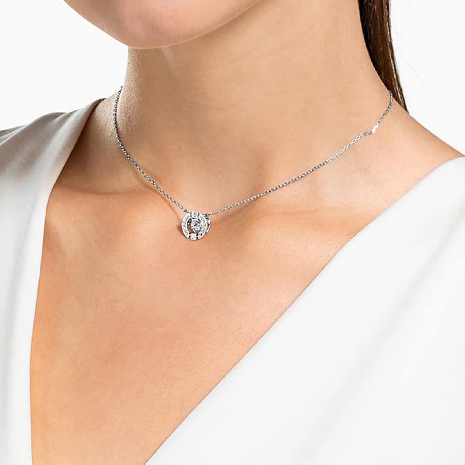 SWAROVSKI Silver Coloured Sparkling Dance Cubic Zirconia Necklace