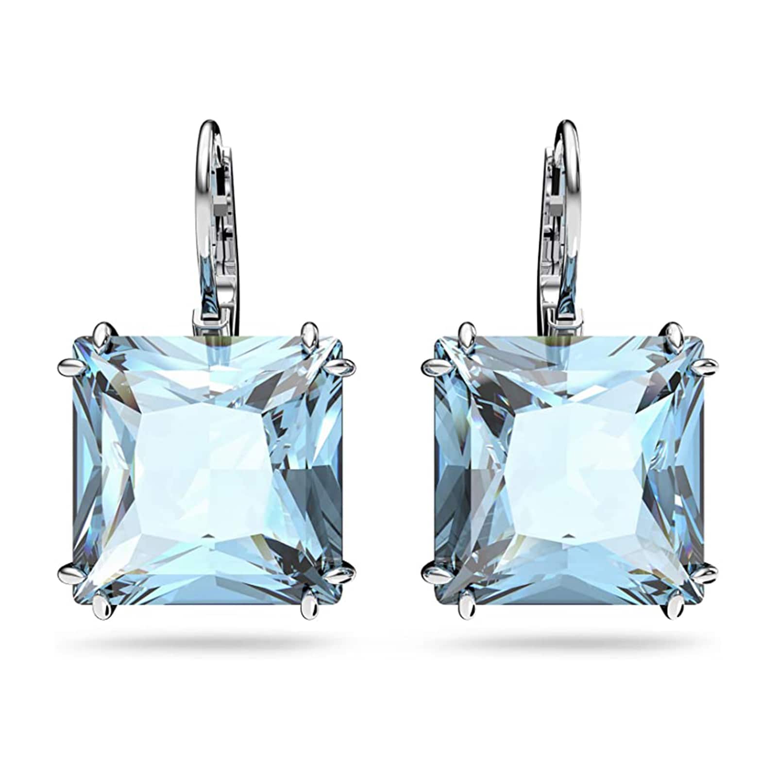 SWAROVSKI Silver Millenia Blue Cubic Zirconia Drop Earrings