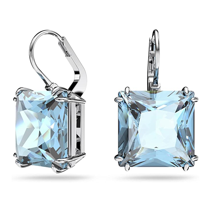 SWAROVSKI Silver Millenia Blue Cubic Zirconia Drop Earrings