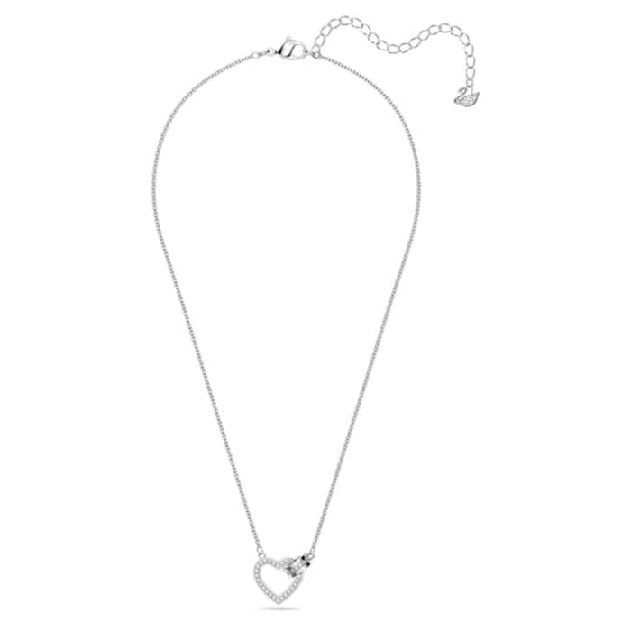 SWAROVSKI Silver Lovely Cubic Zirconia Heart Link Necklace