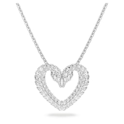 37742256 - Silver Una Cubic Zirconia Heart Swan Pendant
