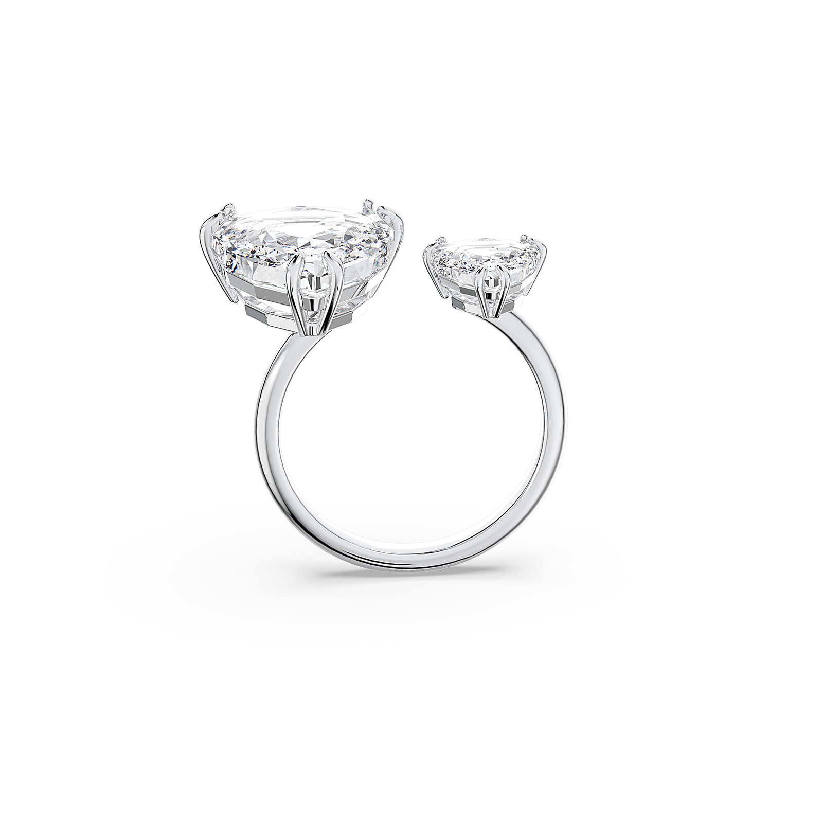 SWAROVSKI Rhodium Plated Millenia Trilliant White Crystal Ring 5610390