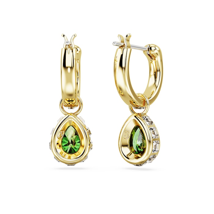 SWAROVSKI Stilla Green Pear Mini Hoop Earrings