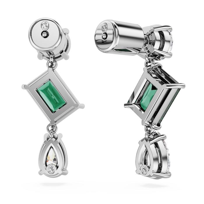 SWAROVSKI Mesmera Green & White Mixed Cut Drop Earrings