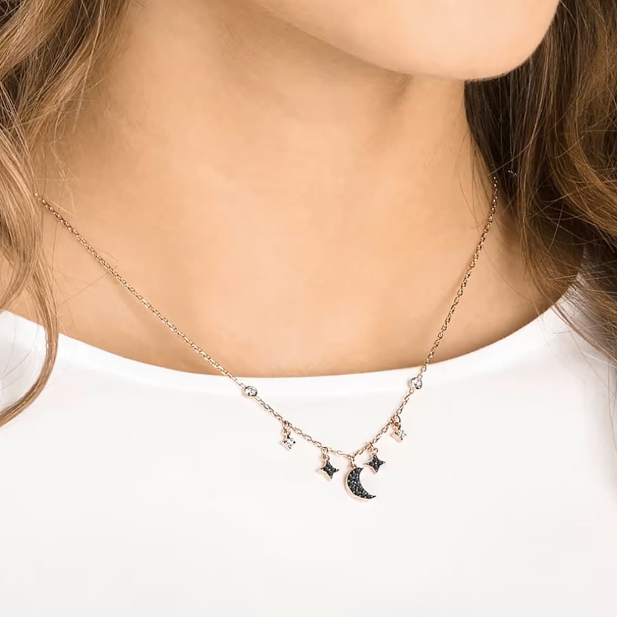 SWAROVSKI Symbolic Moon & Star Necklace