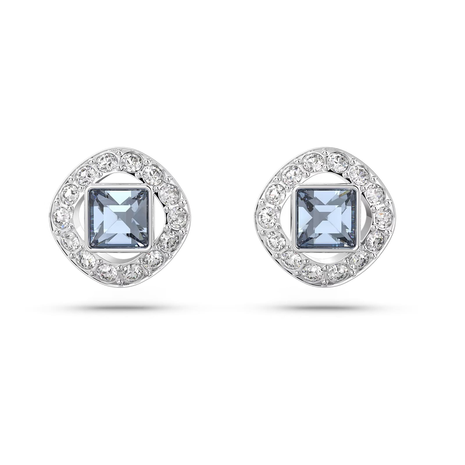 SWAROVSKI Angelic Square Cut Blue Stone Stud Earrings