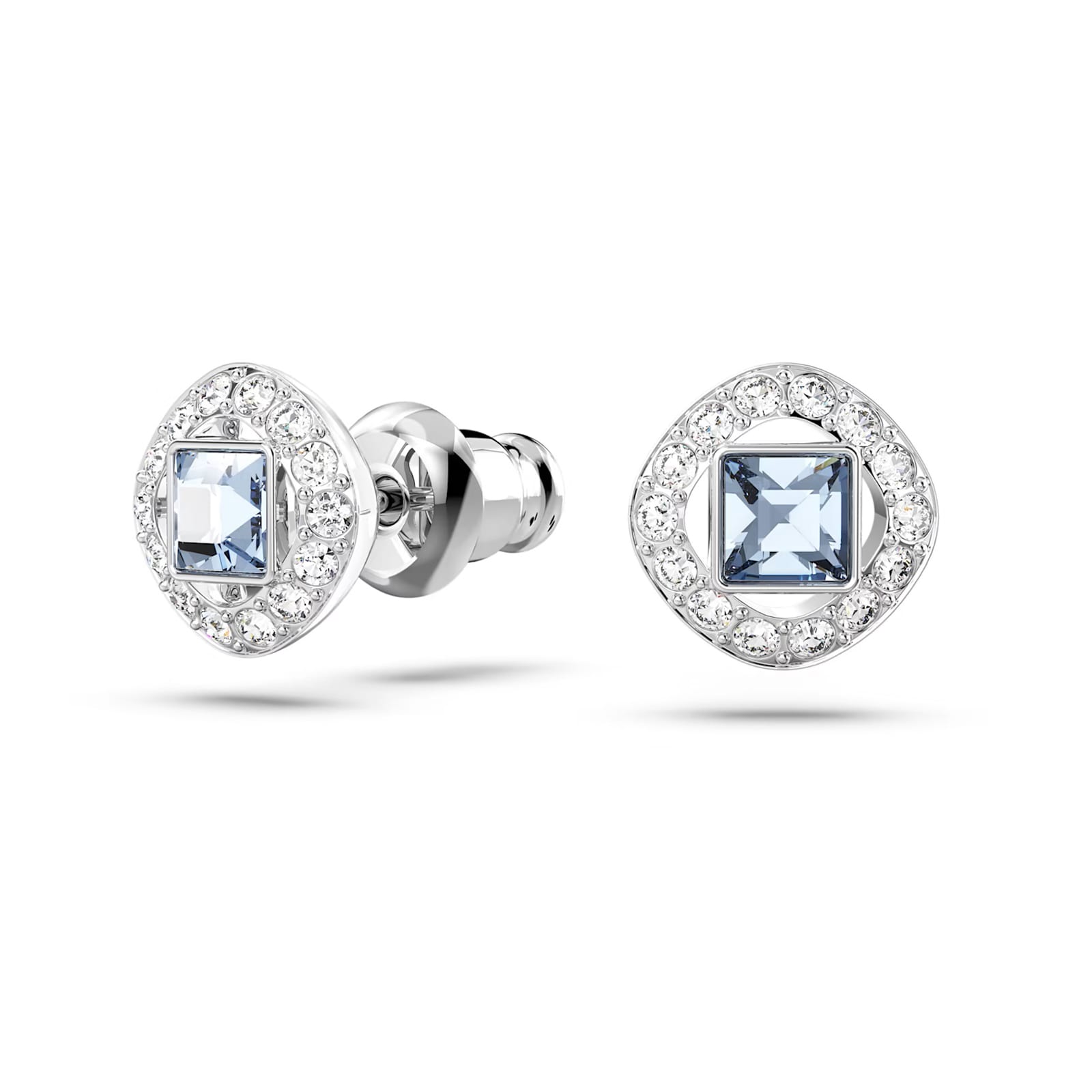 SWAROVSKI Angelic Square Cut Blue Stone Stud Earrings