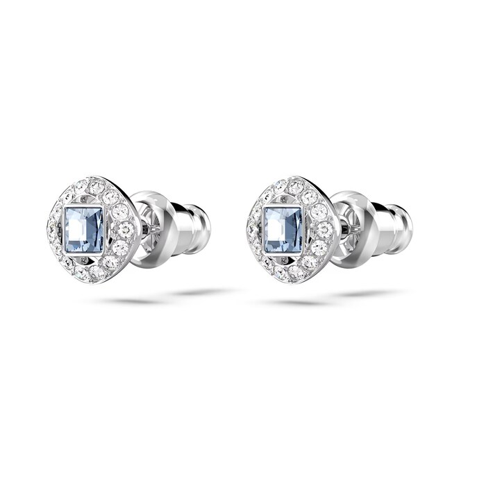 SWAROVSKI Angelic Square Cut Blue Stone Stud Earrings