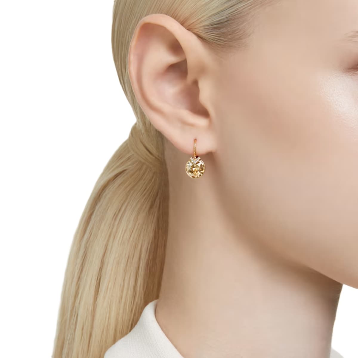 SWAROVSKI Bella Yellow Gold Coloured Gold Stone Drop Earrings