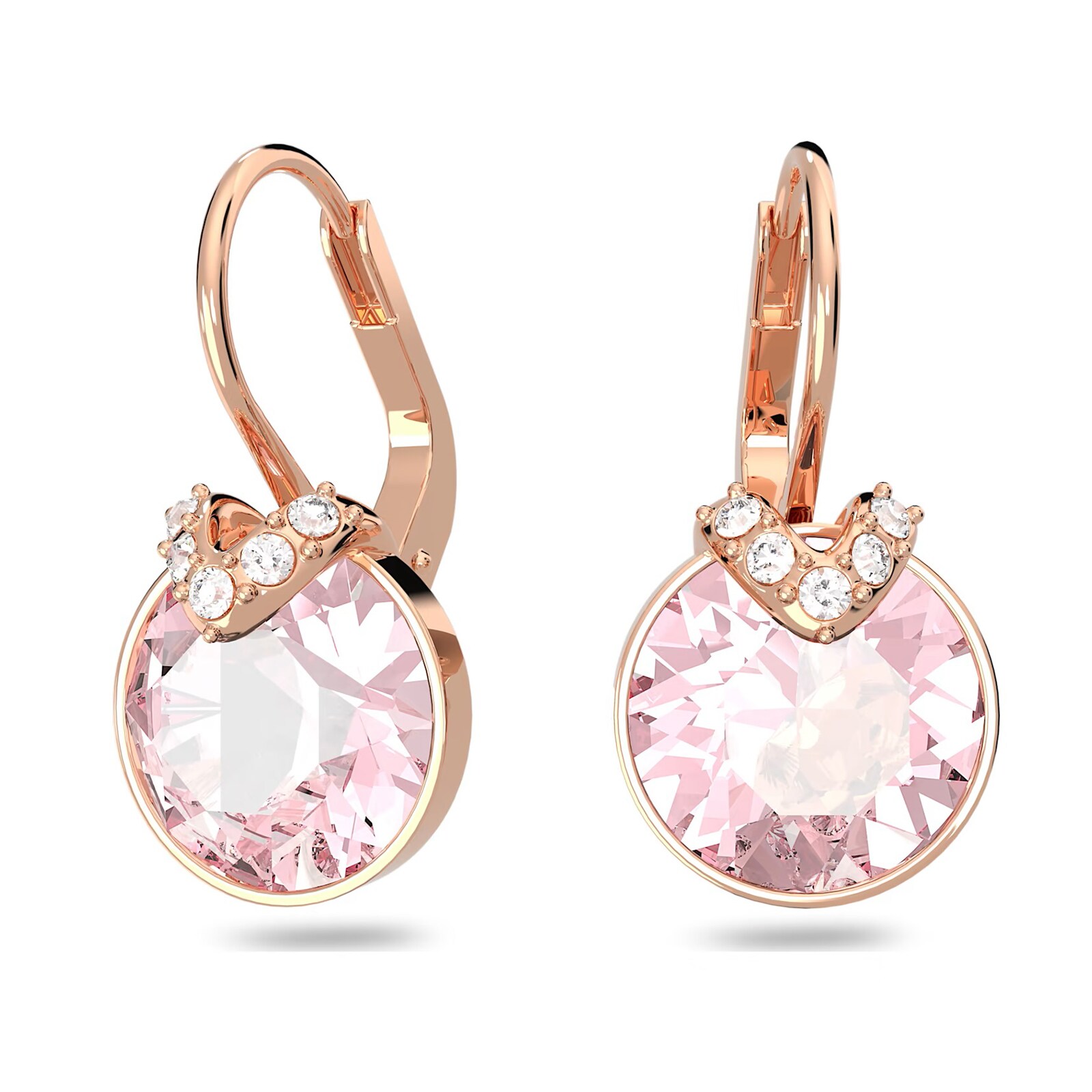 Bella Rose Gold Plated Pink Stone Drop Earrings