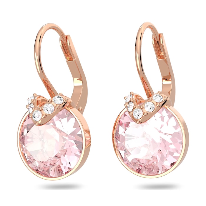 SWAROVSKI Bella Rose Gold Coloured Pink Stone Drop Earrings