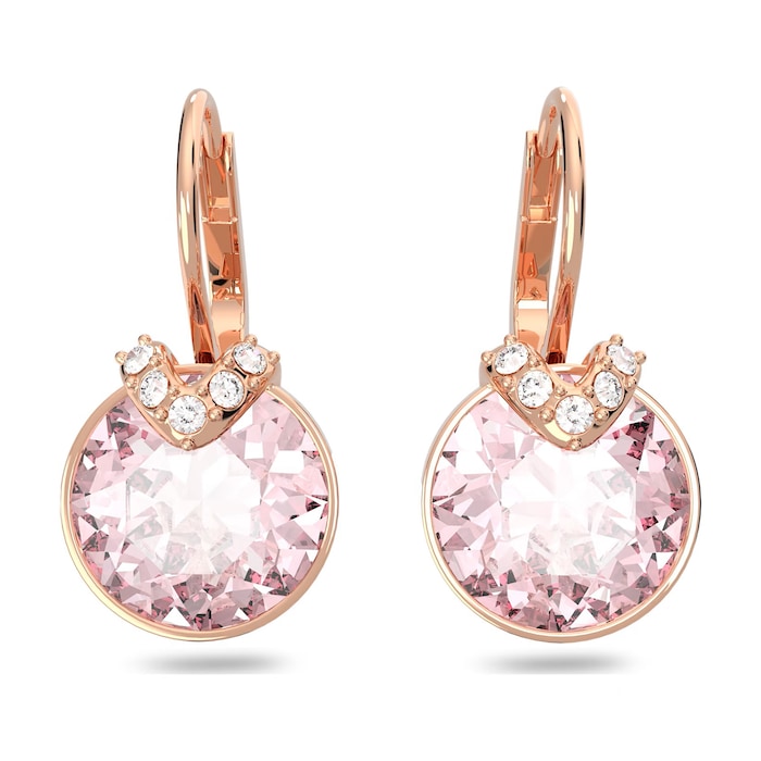 SWAROVSKI Bella Rose Gold Coloured Pink Stone Drop Earrings