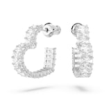 SWAROVSKI Matrix Rhodium Plated Heart Shaped Hoop Earrings