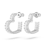 SWAROVSKI Matrix Rhodium Plated Heart Shaped Hoop Earrings