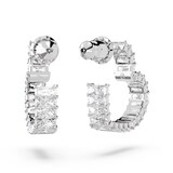 SWAROVSKI Matrix Rhodium Plated Heart Shaped Hoop Earrings