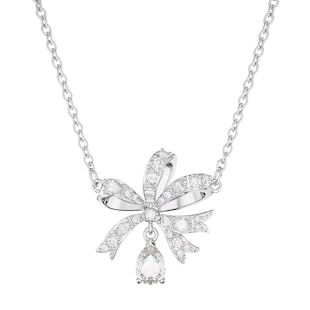 SWAROVSKI Volta Rhodium Plated Cubic Zirconia Bow Pendant