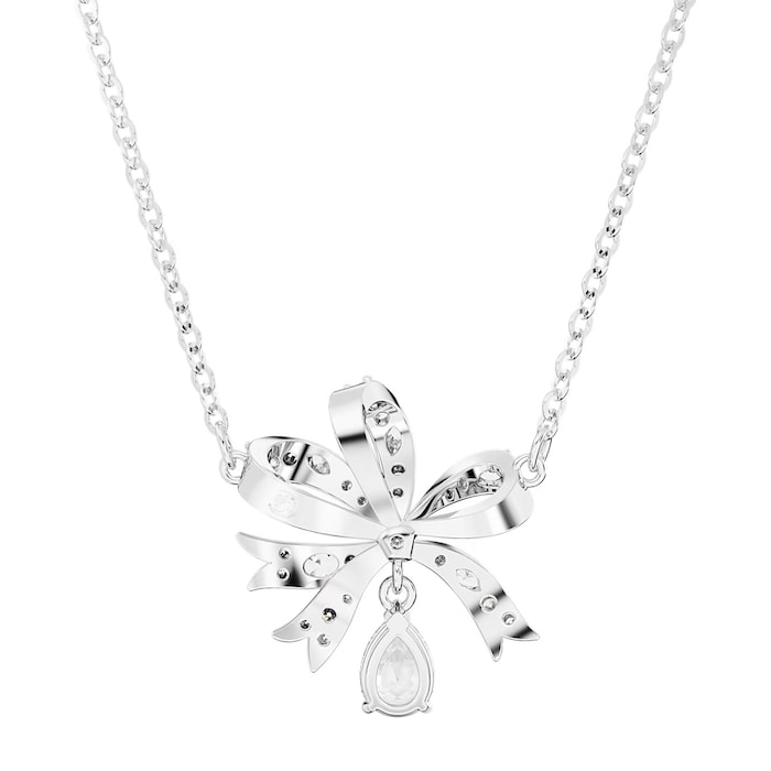 SWAROVSKI Volta Rhodium Plated Cubic Zirconia Bow Pendant