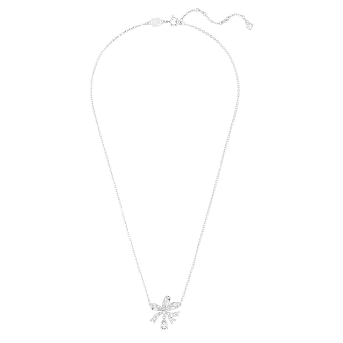 SWAROVSKI Volta Rhodium Plated Cubic Zirconia Bow Pendant