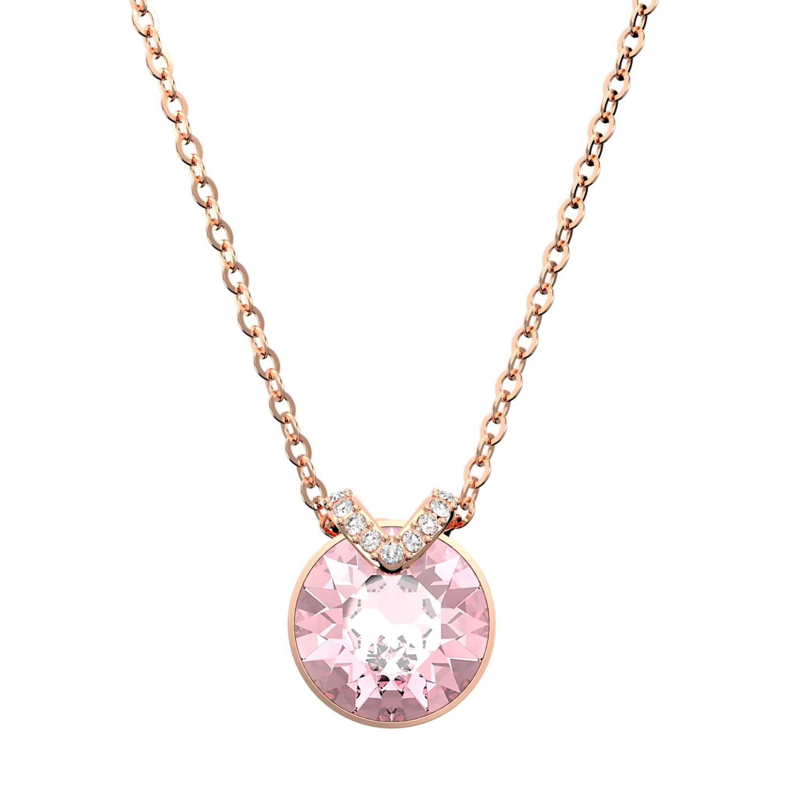 Bella Rose Gold Plated Pink Stone Necklace