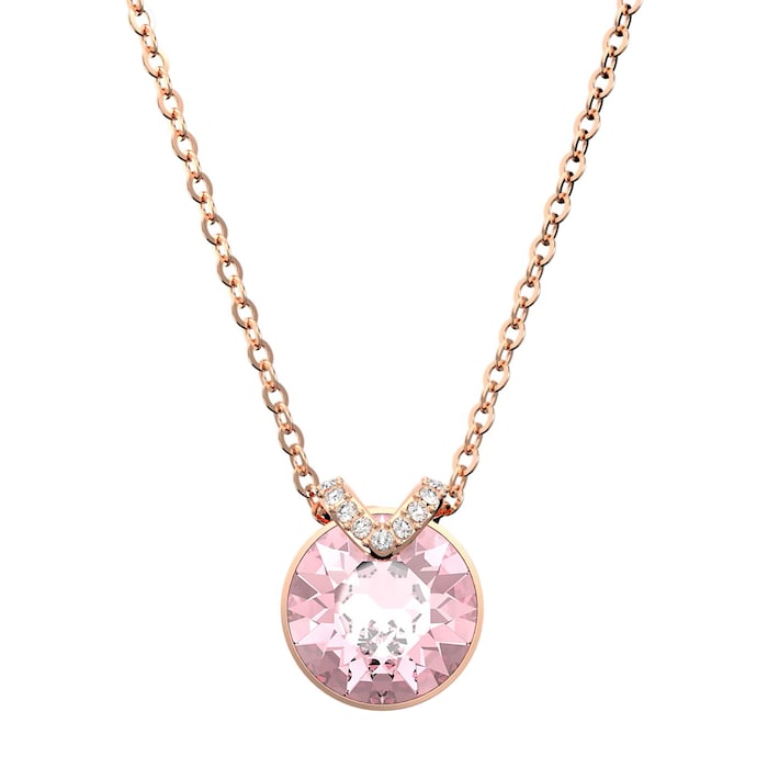 SWAROVSKI Bella Rose Gold Coloured Pink Stone Necklace