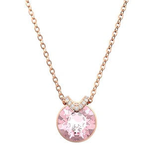 SWAROVSKI Bella Rose Gold Coloured Pink Stone Necklace