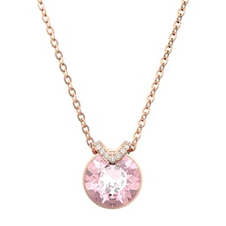 37742323 - Bella Rose Gold Coloured Pink Stone Necklace