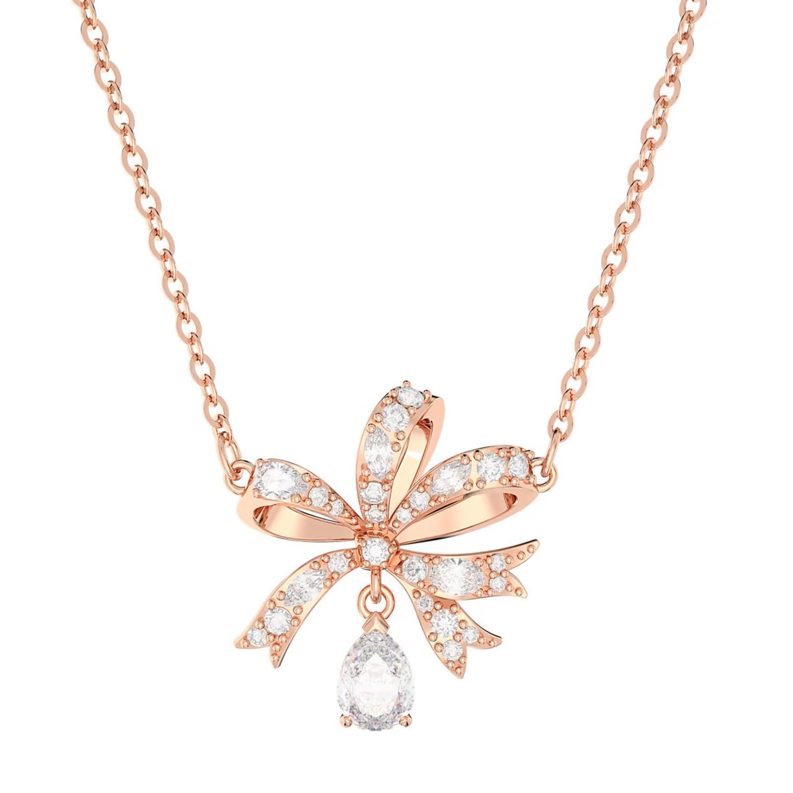 SWAROVSKI Volta Rose Gold Coloured Cubic Zirconia Bow Pendant