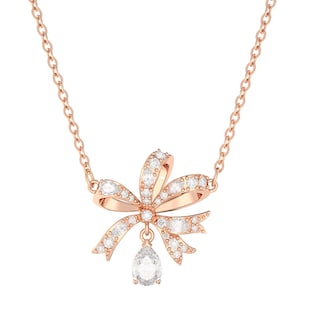 SWAROVSKI Volta Rose Gold Coloured Cubic Zirconia Bow Pendant