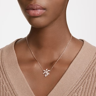SWAROVSKI Volta Rose Gold Coloured Cubic Zirconia Bow Pendant