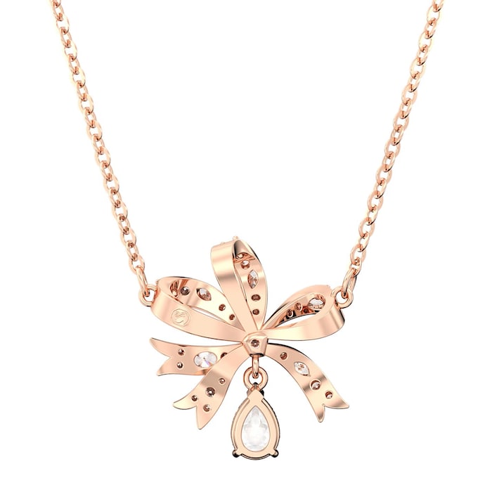 SWAROVSKI Volta Rose Gold Coloured Cubic Zirconia Bow Pendant