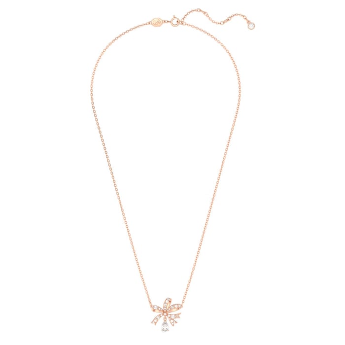 SWAROVSKI Volta Rose Gold Coloured Cubic Zirconia Bow Pendant