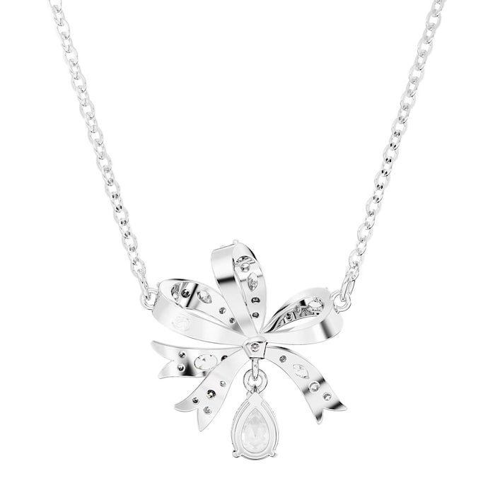 SWAROVSKI Volta Rhodium Plated Cubic Zirconia Bow Pendant