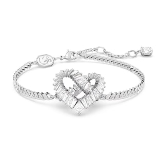 SWAROVSKI Matrix Rhodium Plated Woven Heart Bracelet