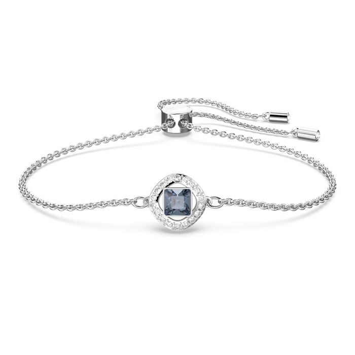 SWAROVSKI Angelic Rhodium Plated Blue Square Cut Stone Bracelet