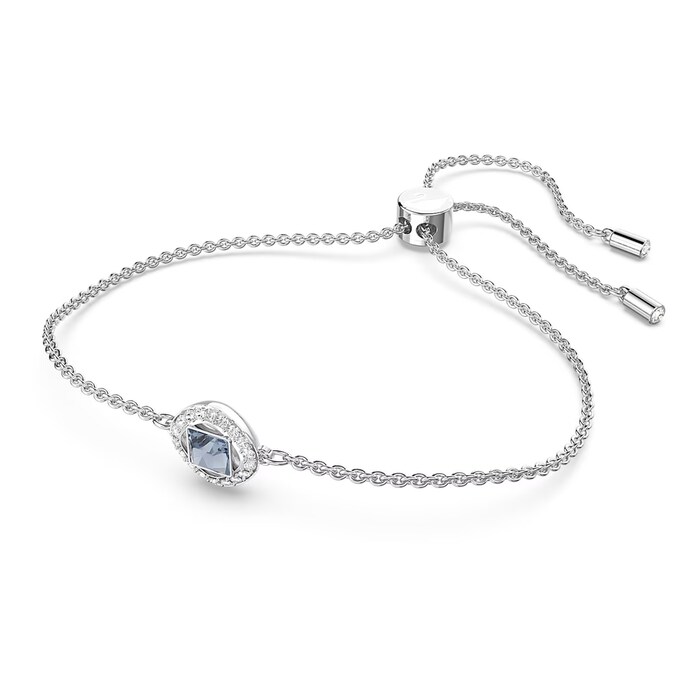 SWAROVSKI Angelic Rhodium Plated Blue Square Cut Stone Bracelet