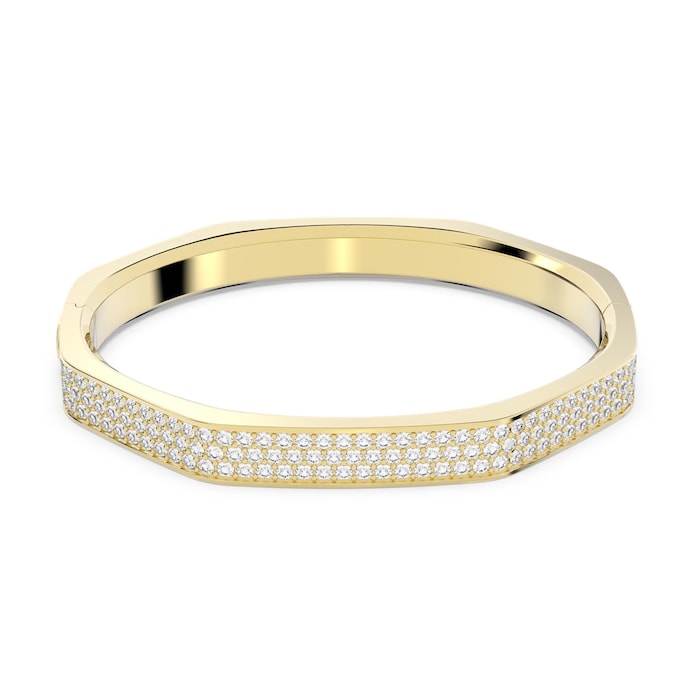 SWAROVSKI Dextera Yellow Gold Coloured Octagon Shape Cubic Zirconia Bangle