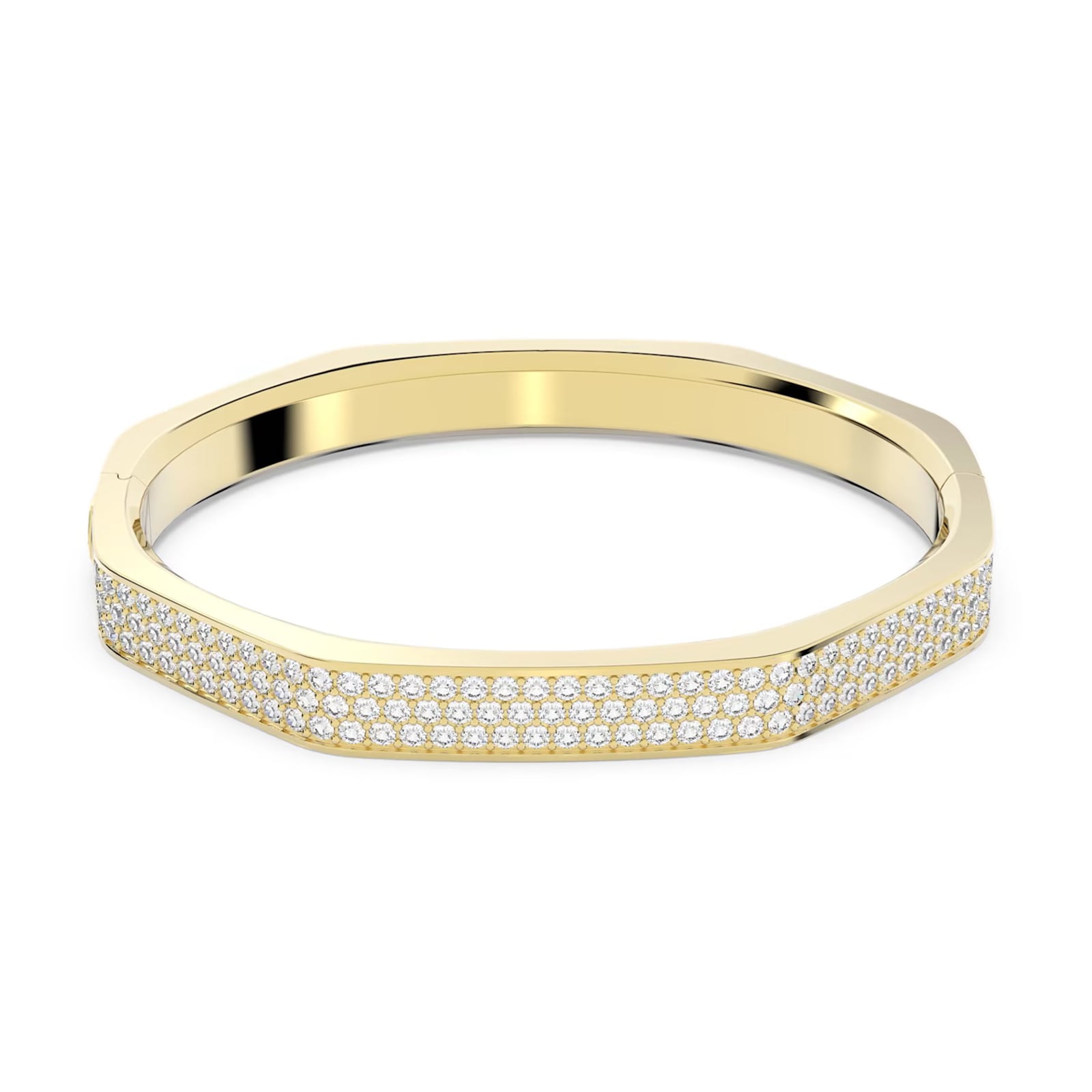 SWAROVSKI Dextera Yellow Gold Coloured Octagon Shape Cubic Zirconia Bangle