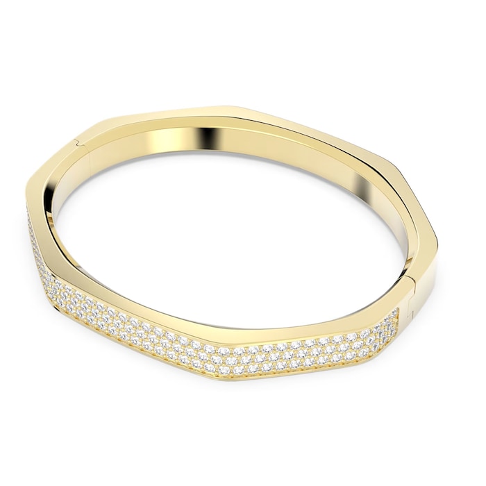 SWAROVSKI Dextera Yellow Gold Coloured Octagon Shape Cubic Zirconia Bangle