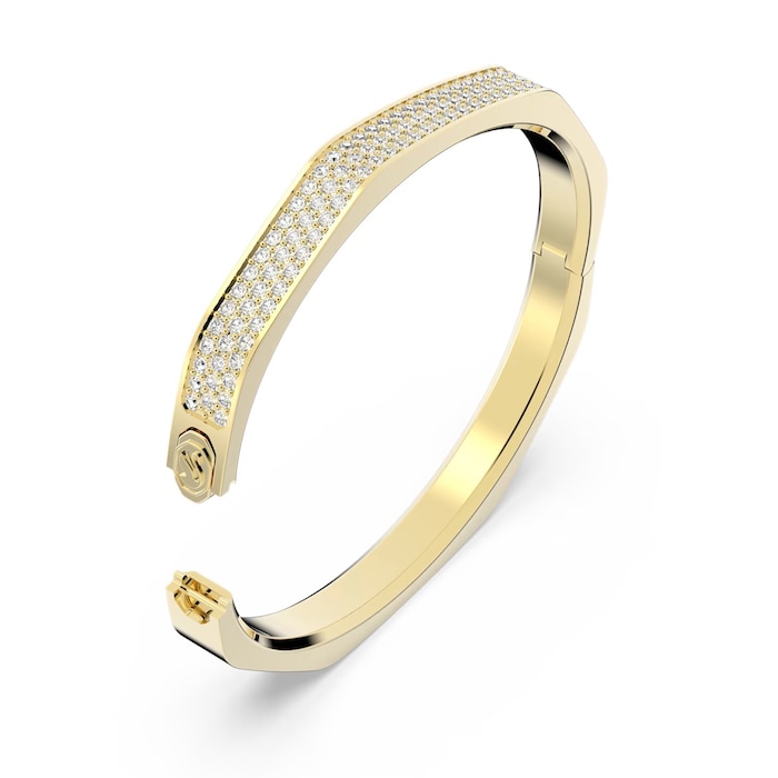 SWAROVSKI Dextera Yellow Gold Coloured Octagon Shape Cubic Zirconia Bangle