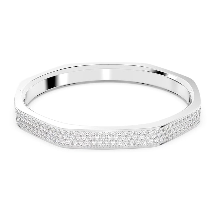 SWAROVSKI Dextera Rhodium Plated Octagon Shape Cubic Zirconia Bangle