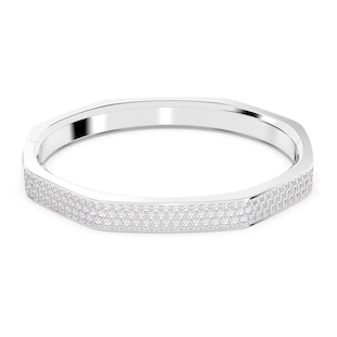 SWAROVSKI Dextera Rhodium Plated Octagon Shape Cubic Zirconia Bangle