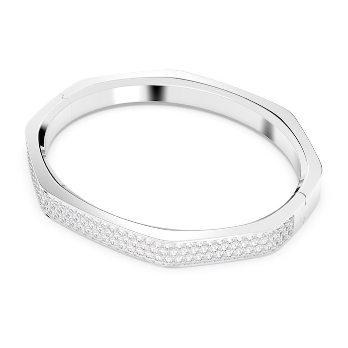 SWAROVSKI Dextera Rhodium Plated Octagon Shape Cubic Zirconia Bangle