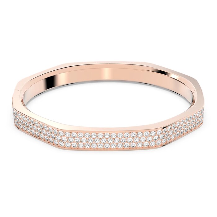 SWAROVSKI Dextera Rose Gold Coloured Octagon Shape Cubic Zirconia Bangle