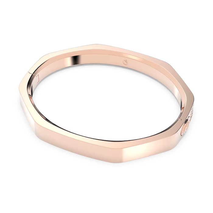 SWAROVSKI Dextera Rose Gold Coloured Octagon Shape Cubic Zirconia Bangle