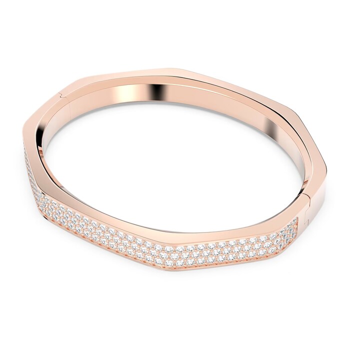 SWAROVSKI Dextera Rose Gold Coloured Octagon Shape Cubic Zirconia Bangle