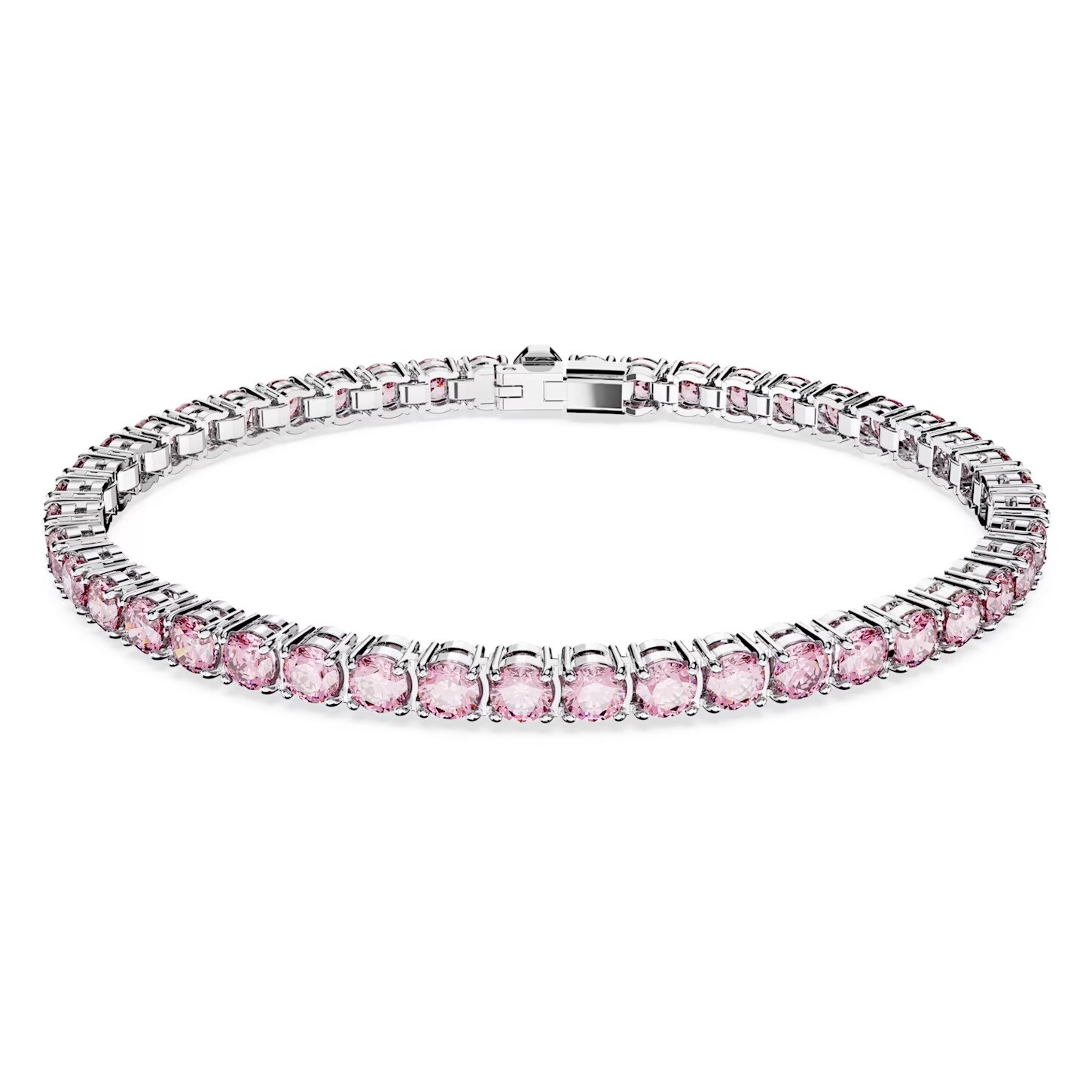 SWAROVSKI Matrix Rhodium Plated Pink Crystal Tennis Bracelet