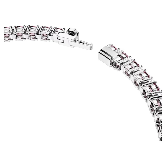 SWAROVSKI Matrix Rhodium Plated Pink Crystal Tennis Bracelet